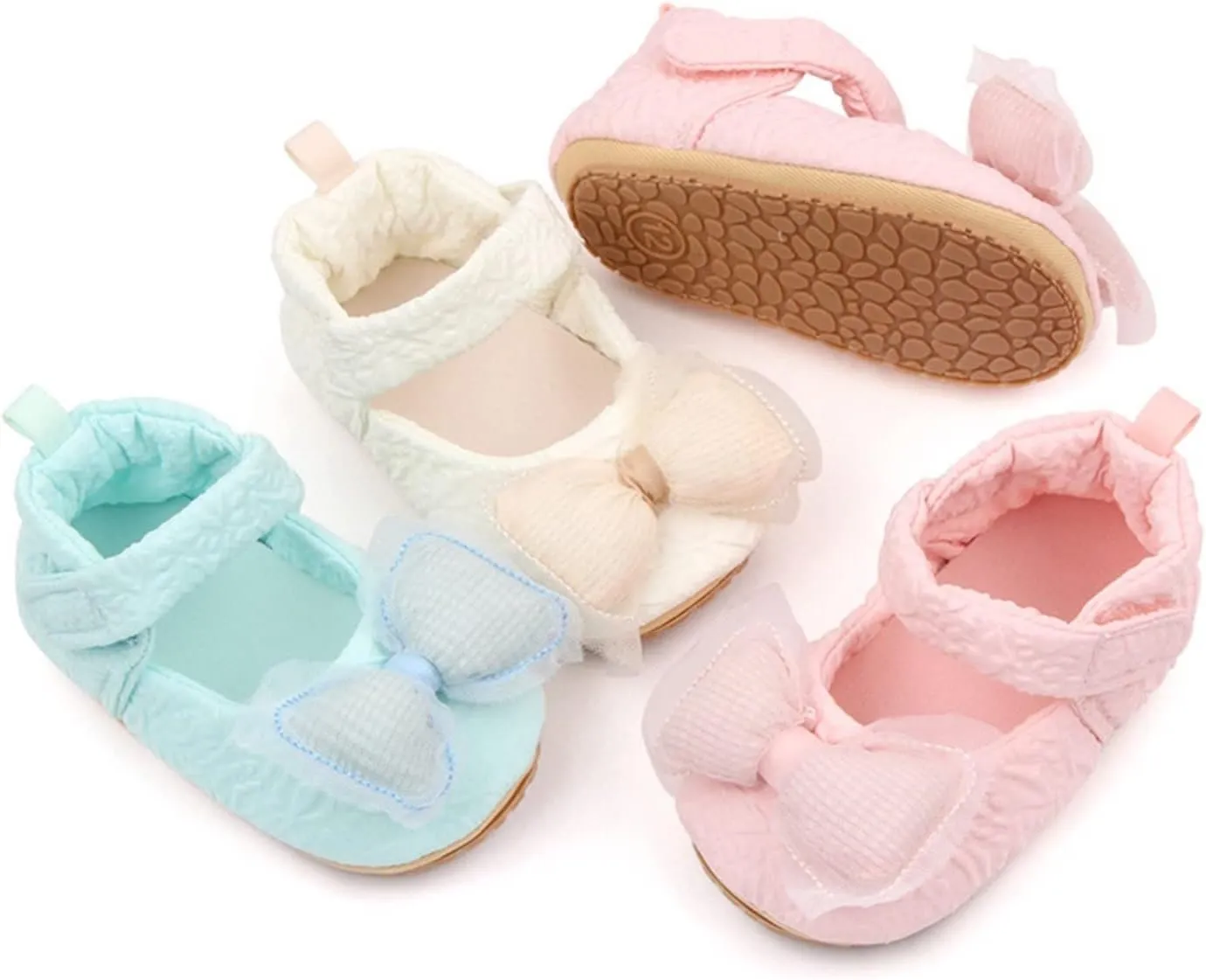 Infant Baby Newborn Sneakers Girls Cute Bow Cartoon Shoes Walking Shoes Flat Shoes Dress Shoes Crib Shoes