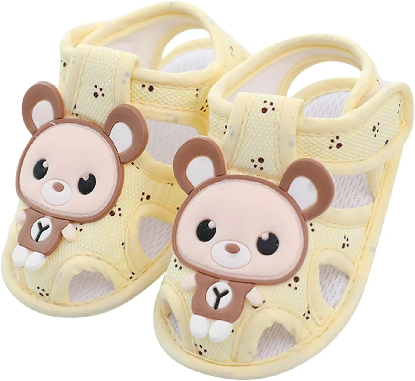 Infant Boys Adorable First Walking Sandal Cartoon Beer Closed Toe Anti Slip Soft Sole Lightweight Breathable Shoes
