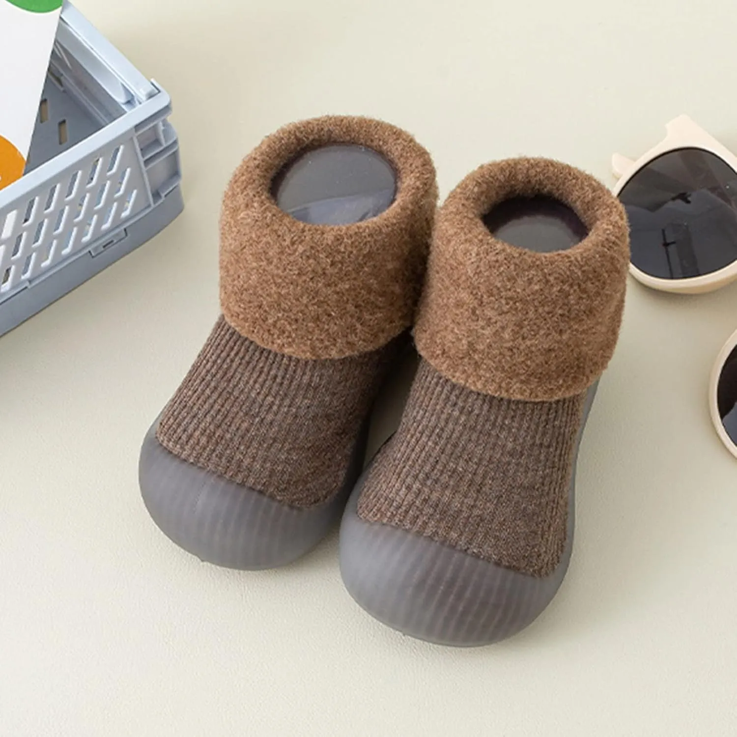 Infant Boys and Girls Indoor and Outdoor Sports Shoes Indoor First Walkers Casual Elastic Socks Shoes Cozy Baby Shoes