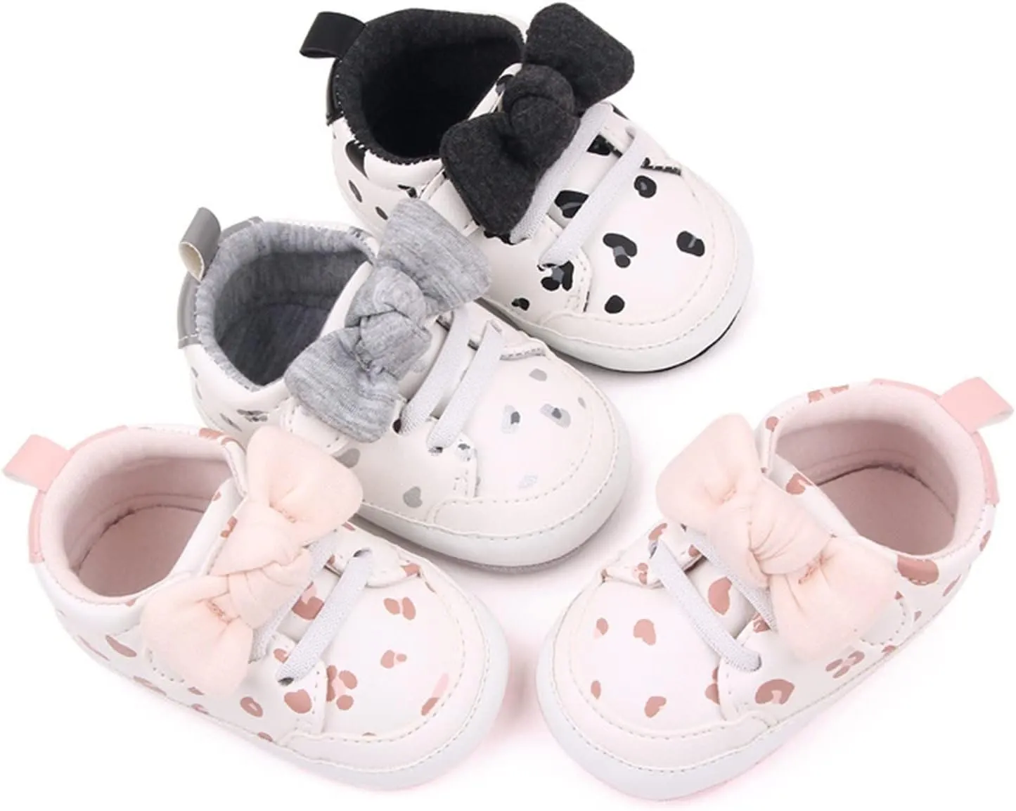 Infant Boys Baby Newborn Sneakers Girls Cute Bow PU Leather Lace Up Walking Shoes Flat Shoes Baby Shoes Boy
