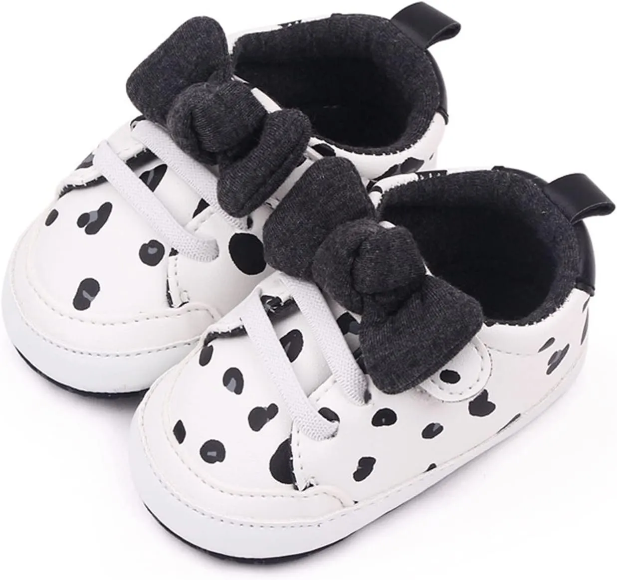 Infant Boys Baby Newborn Sneakers Girls Cute Bow PU Leather Lace Up Walking Shoes Flat Shoes Baby Shoes Boy
