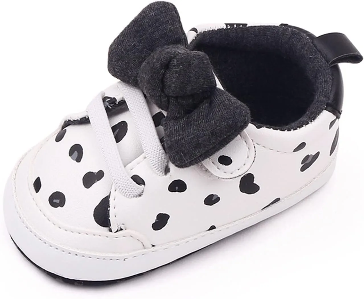 Infant Boys Baby Newborn Sneakers Girls Cute Bow PU Leather Lace Up Walking Shoes Flat Shoes Baby Shoes Boy