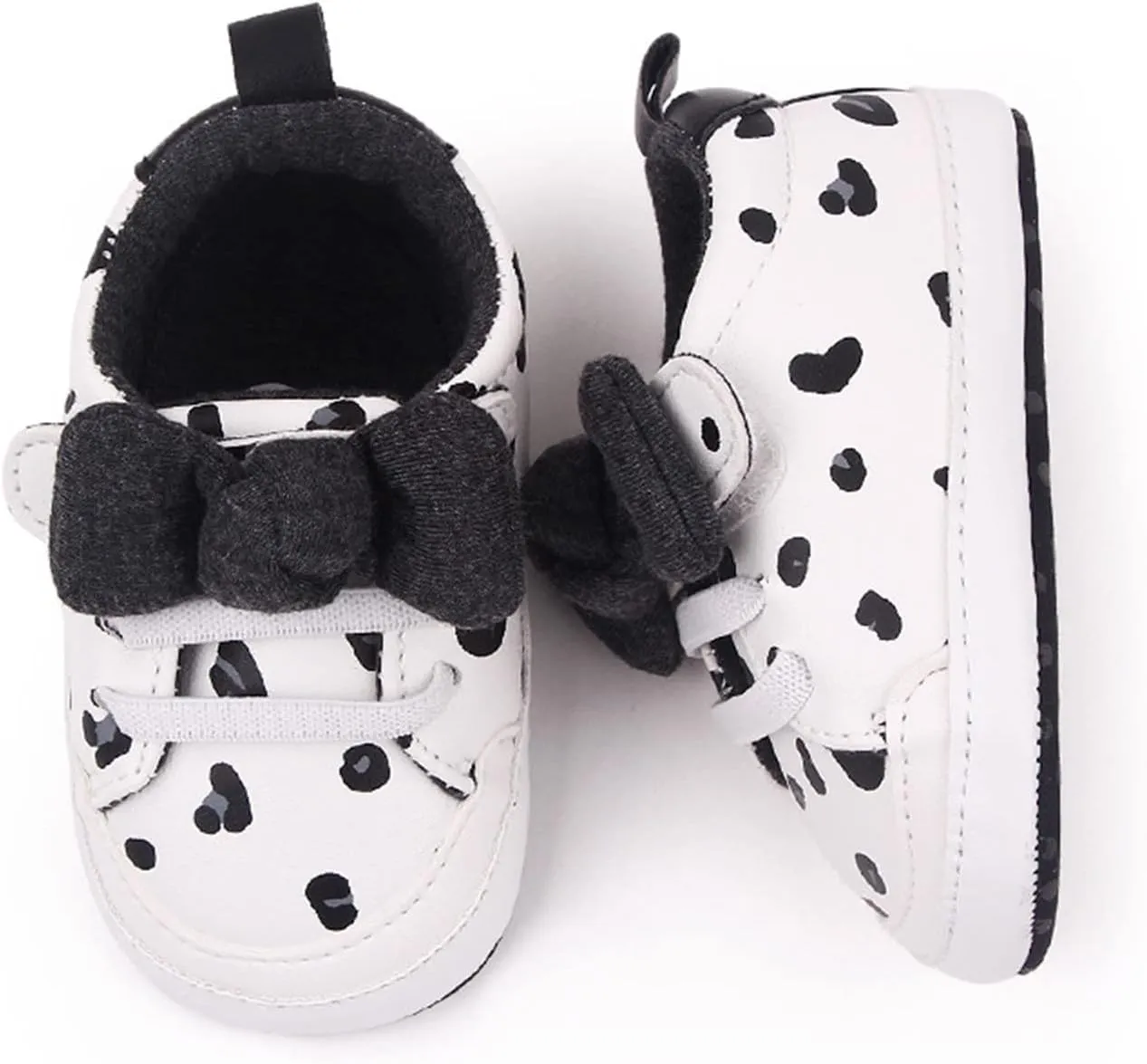 Infant Boys Baby Newborn Sneakers Girls Cute Bow PU Leather Lace Up Walking Shoes Flat Shoes Baby Shoes Boy