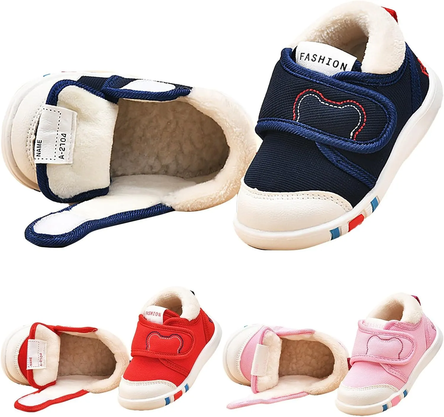 Infant Girls Boys Sports Shoes Fall and Winter Soft Bottom Non Slip Cotton Shoes Lightweight Toddler Canvas Shoes
