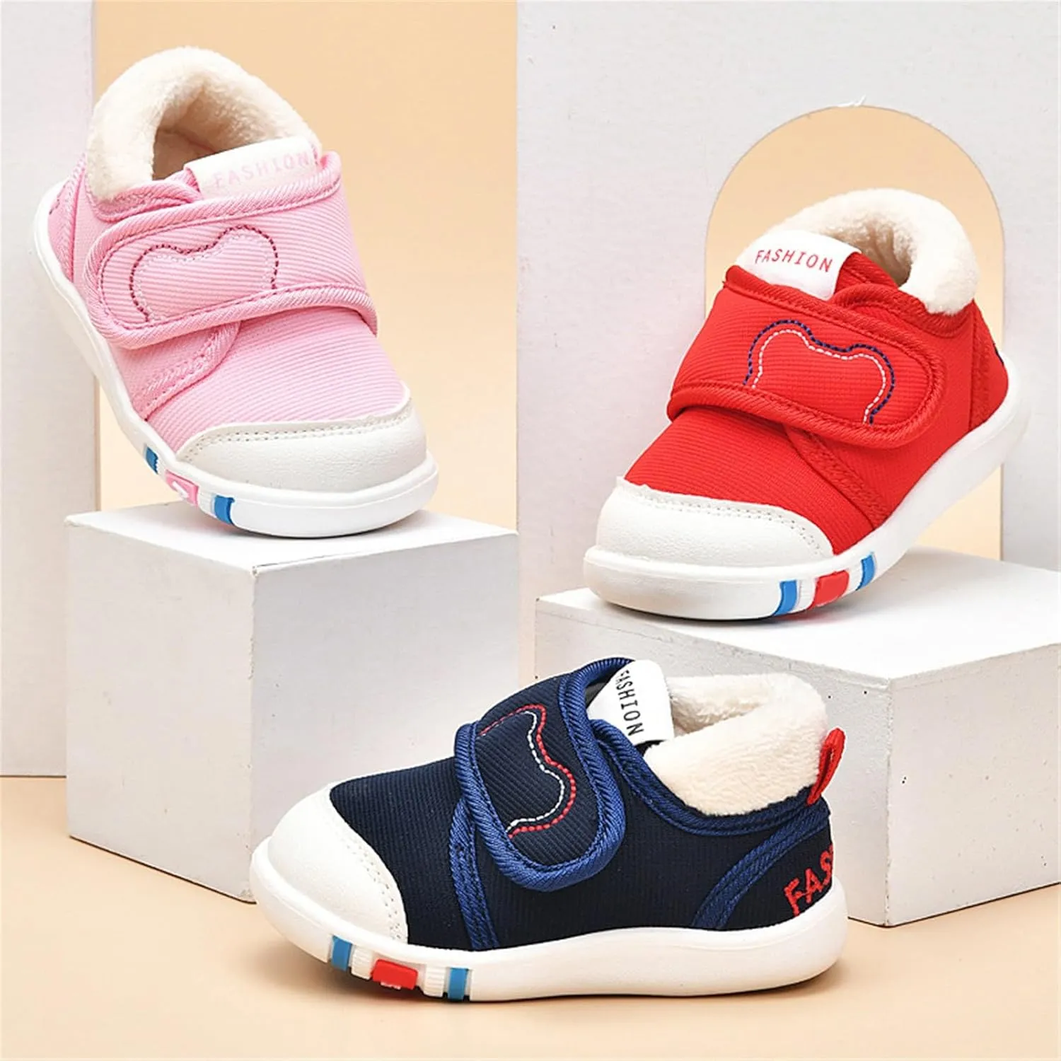 Infant Girls Boys Sports Shoes Fall and Winter Soft Bottom Non Slip Cotton Shoes Lightweight Toddler Canvas Shoes