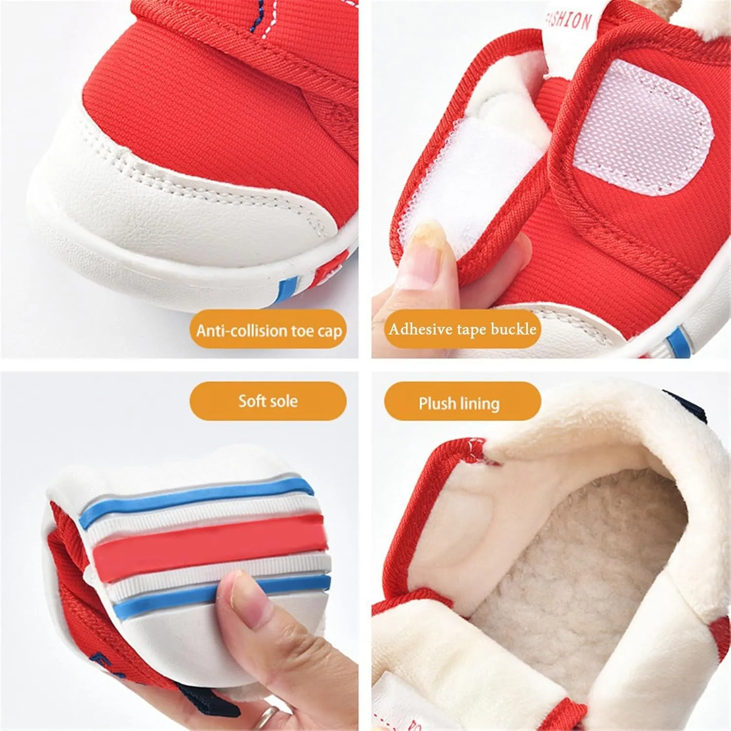 Infant Girls Boys Sports Shoes Fall and Winter Soft Bottom Non Slip Cotton Shoes Lightweight Toddler Canvas Shoes