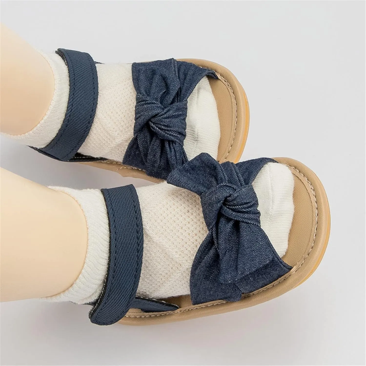 Infant Girls Open Toe Bowknot Shoes First Walkers Shoes Summer Toddler Flat Sandals Kids Jelly Sandals