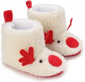 Infant Halloween Christmas Booties Soft Baby Pumpkin Santa Claus Winter Warm Fleece Slippers Snow Boots Crib Shoes