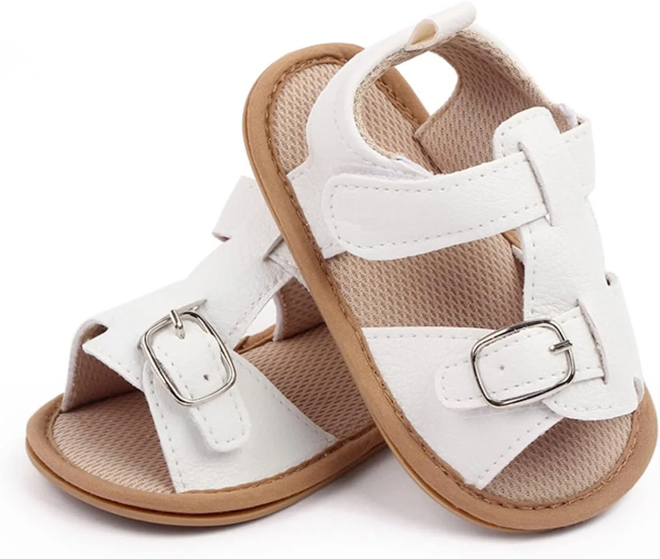 Infant Summer Soft Solid Baby Anti Slip Bow Girls Shoes Crib Baby Shoes Toddle Baby Shoes Baby Boy Sandals Size 4 (White, 4 Infant)