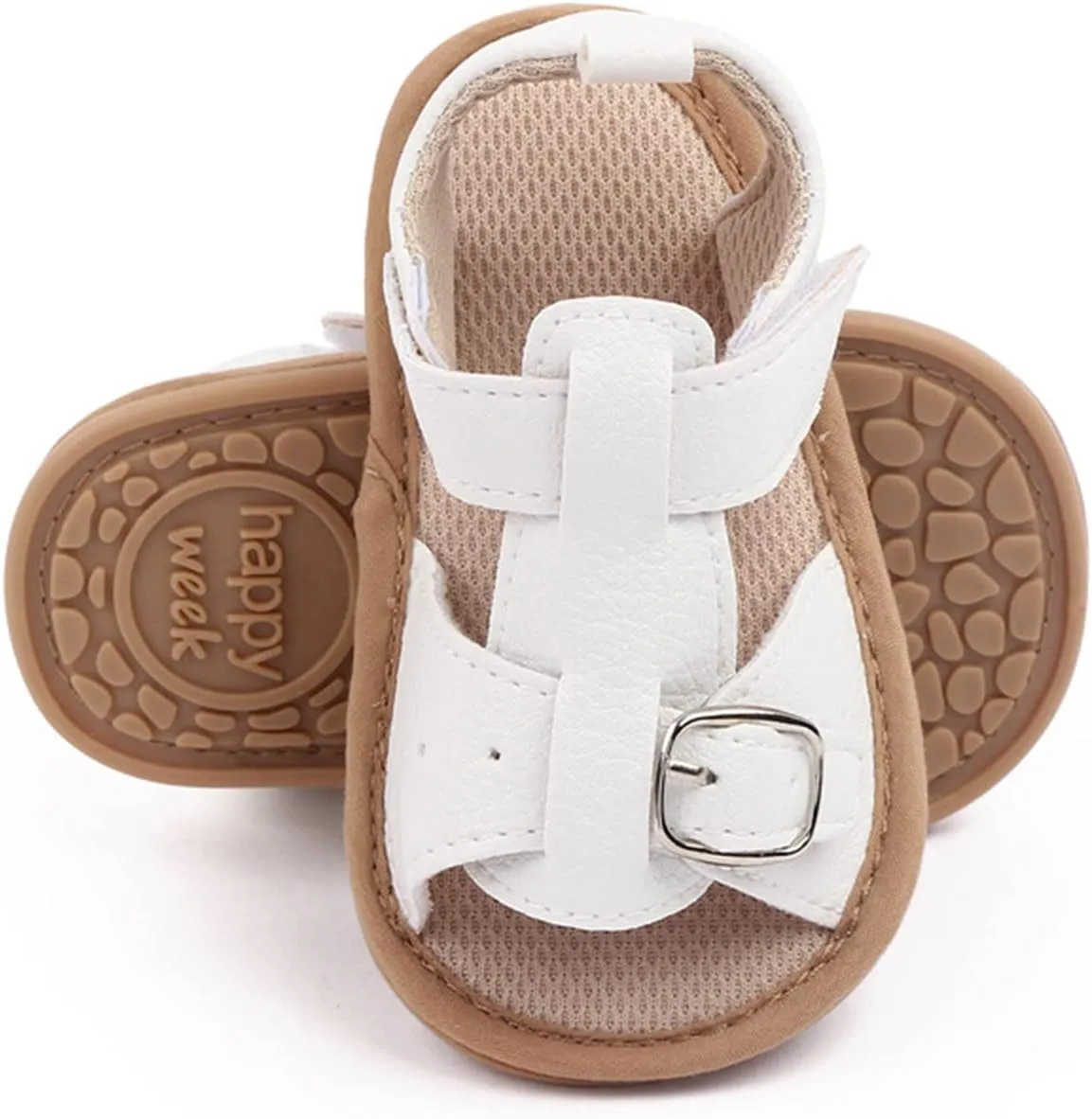 Infant Summer Soft Solid Baby Anti Slip Bow Girls Shoes Crib Baby Shoes Toddle Baby Shoes Baby Boy Sandals Size 4 (White, 4 Infant)