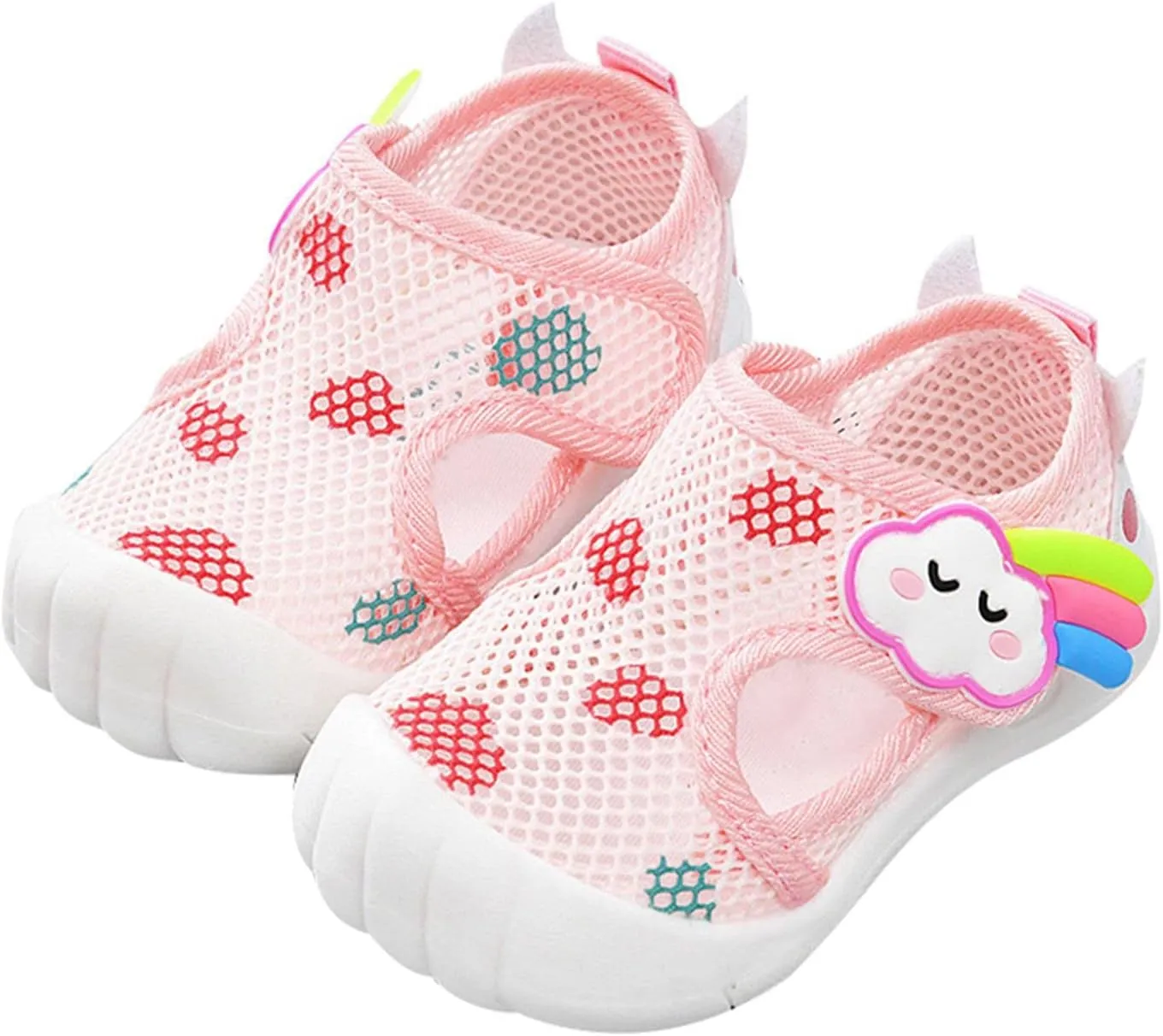 Infant Toddler Baby Girls Boys Shoes Sandals Newborn First Walkers Mesh Crib Shoes Breathable Soft Sole (Pink, 5 Infant)