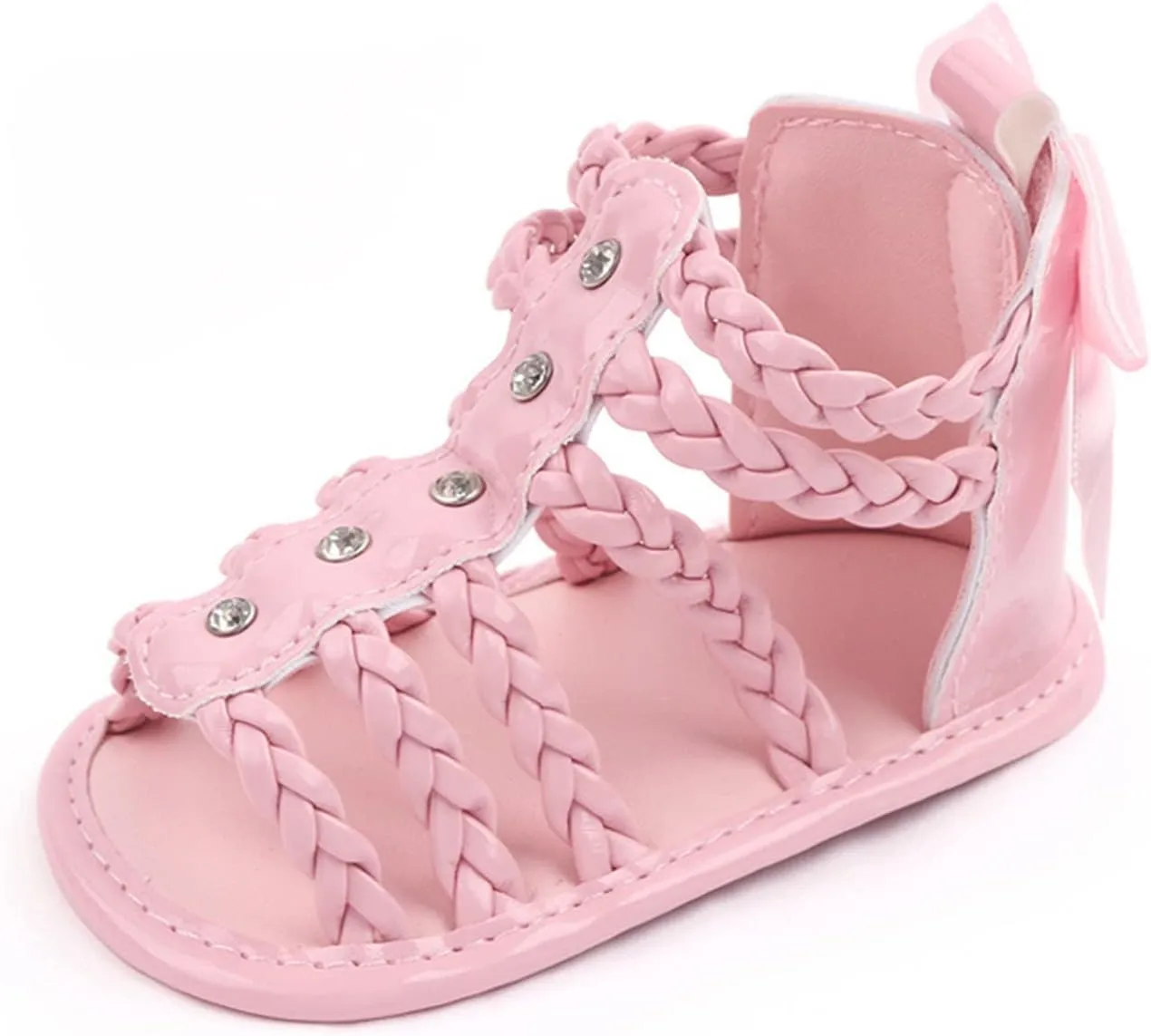 Infant Toddler Baby Girls Boys Shoes Sandals Outdoor First Walkers Premium Anti-Slip Flat Shoes Casual (Pink, 4 Infant)