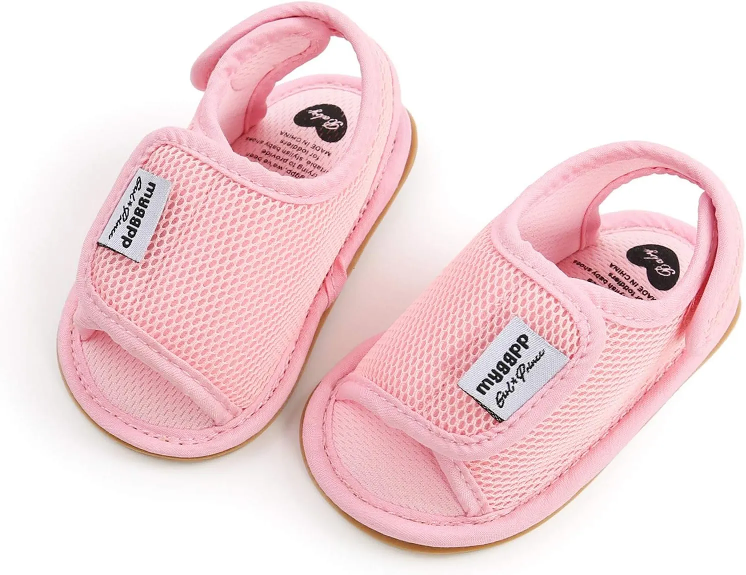Infant Toddler Kids Cotton Shoes Flat Rubber Sole Mesh Breathable Non-Slip Indoor Sandals