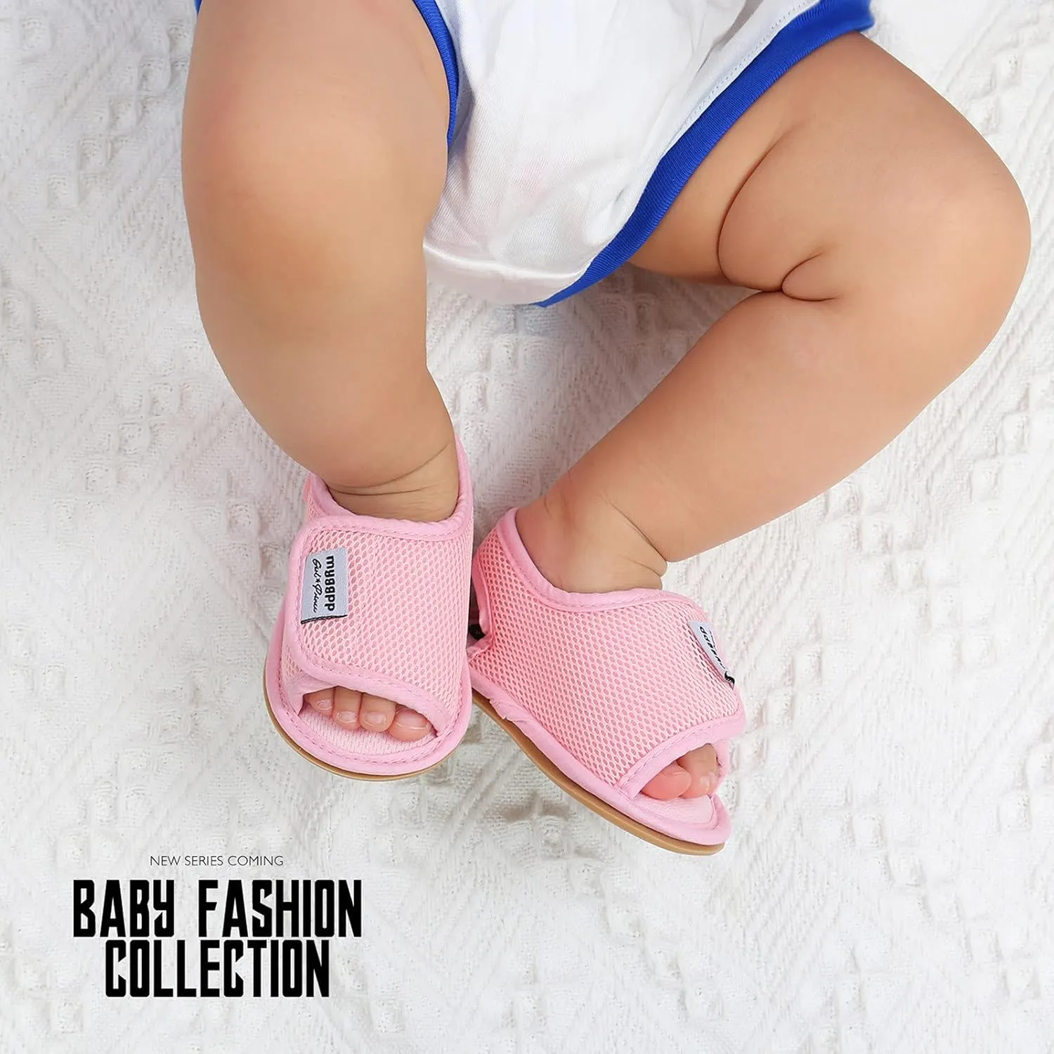 Infant Toddler Kids Cotton Shoes Flat Rubber Sole Mesh Breathable Non-Slip Indoor Sandals
