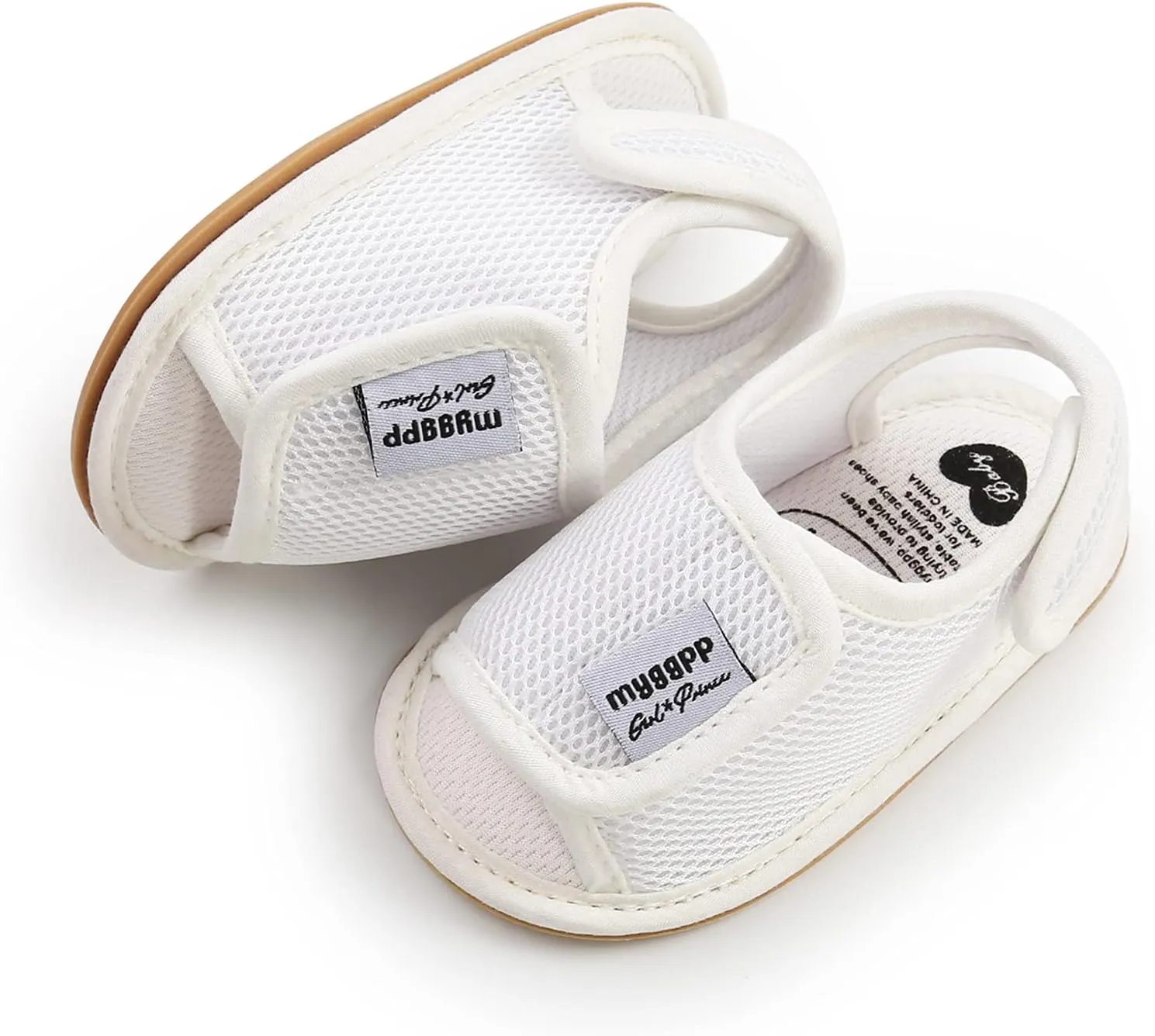 Infant Toddler Kids Cotton Shoes Flat Rubber Sole Mesh Breathable Non-Slip Indoor Sandals