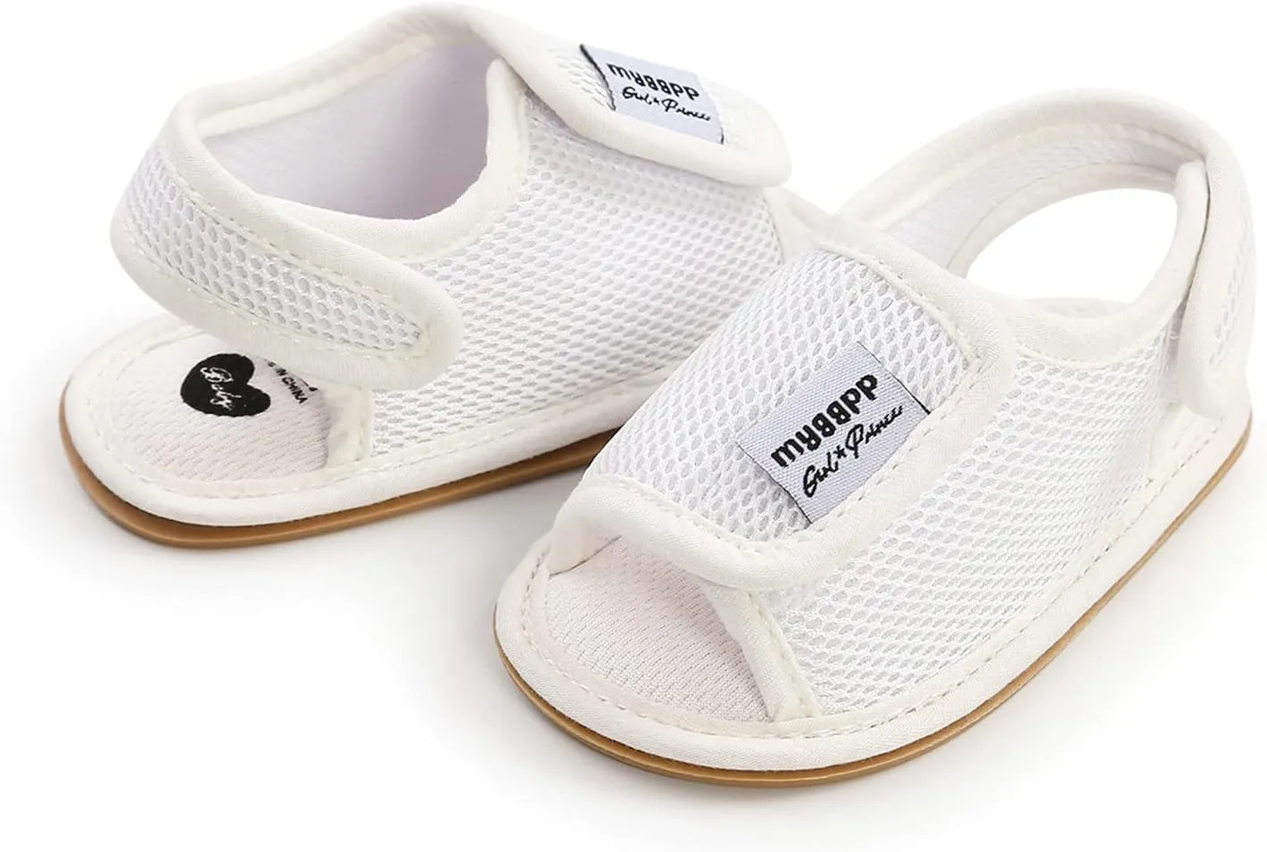Infant Toddler Kids Cotton Shoes Flat Rubber Sole Mesh Breathable Non-Slip Indoor Sandals