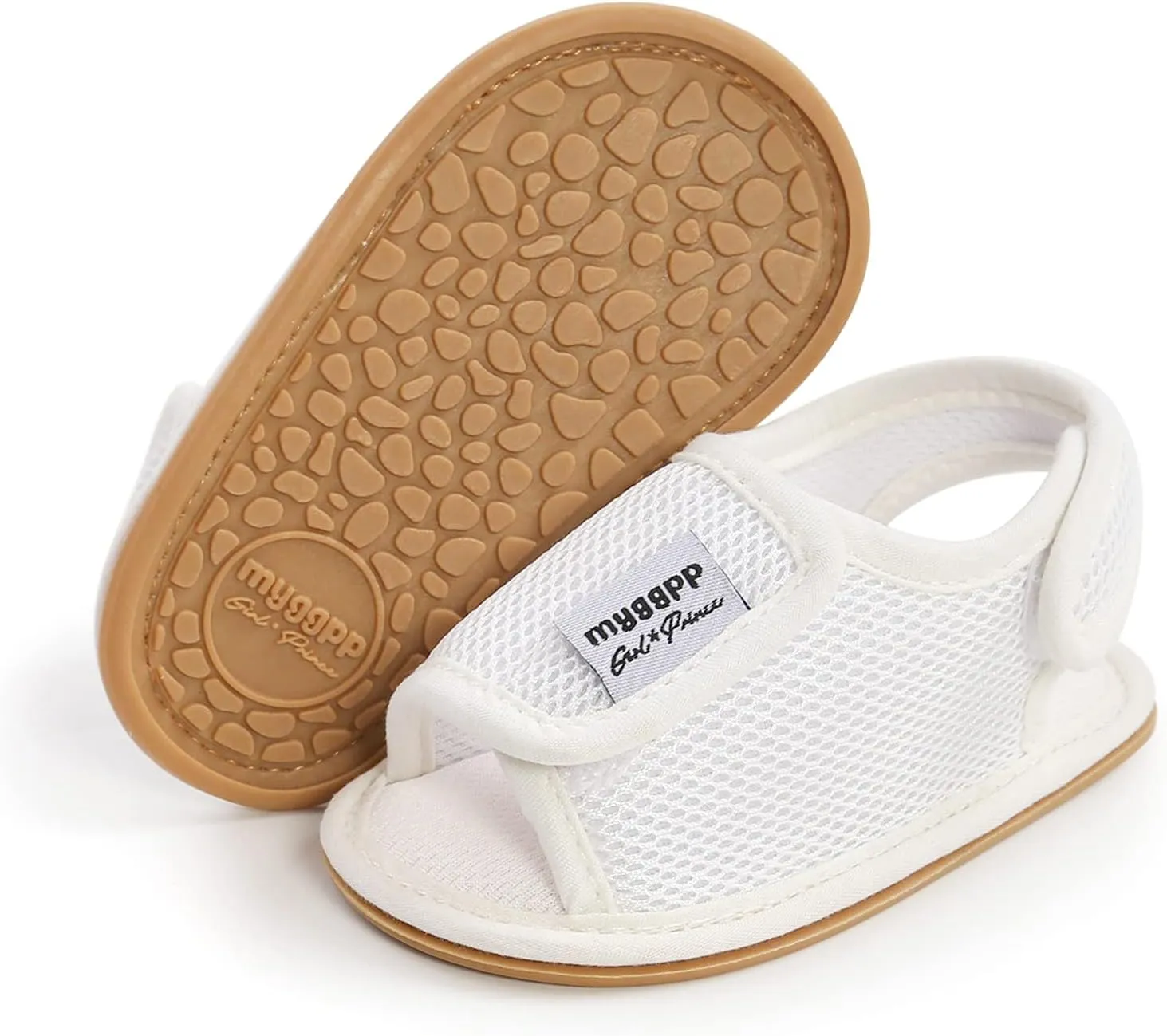 Infant Toddler Kids Cotton Shoes Flat Rubber Sole Mesh Breathable Non-Slip Indoor Sandals