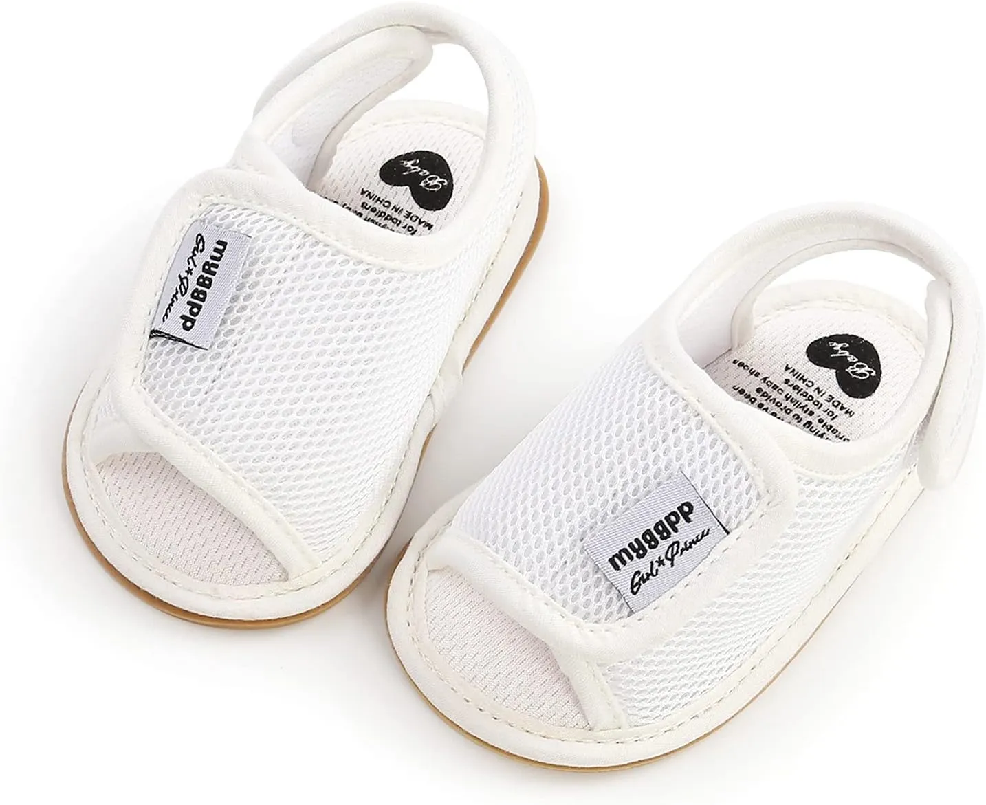 Infant Toddler Kids Cotton Shoes Flat Rubber Sole Mesh Breathable Non-Slip Indoor Sandals