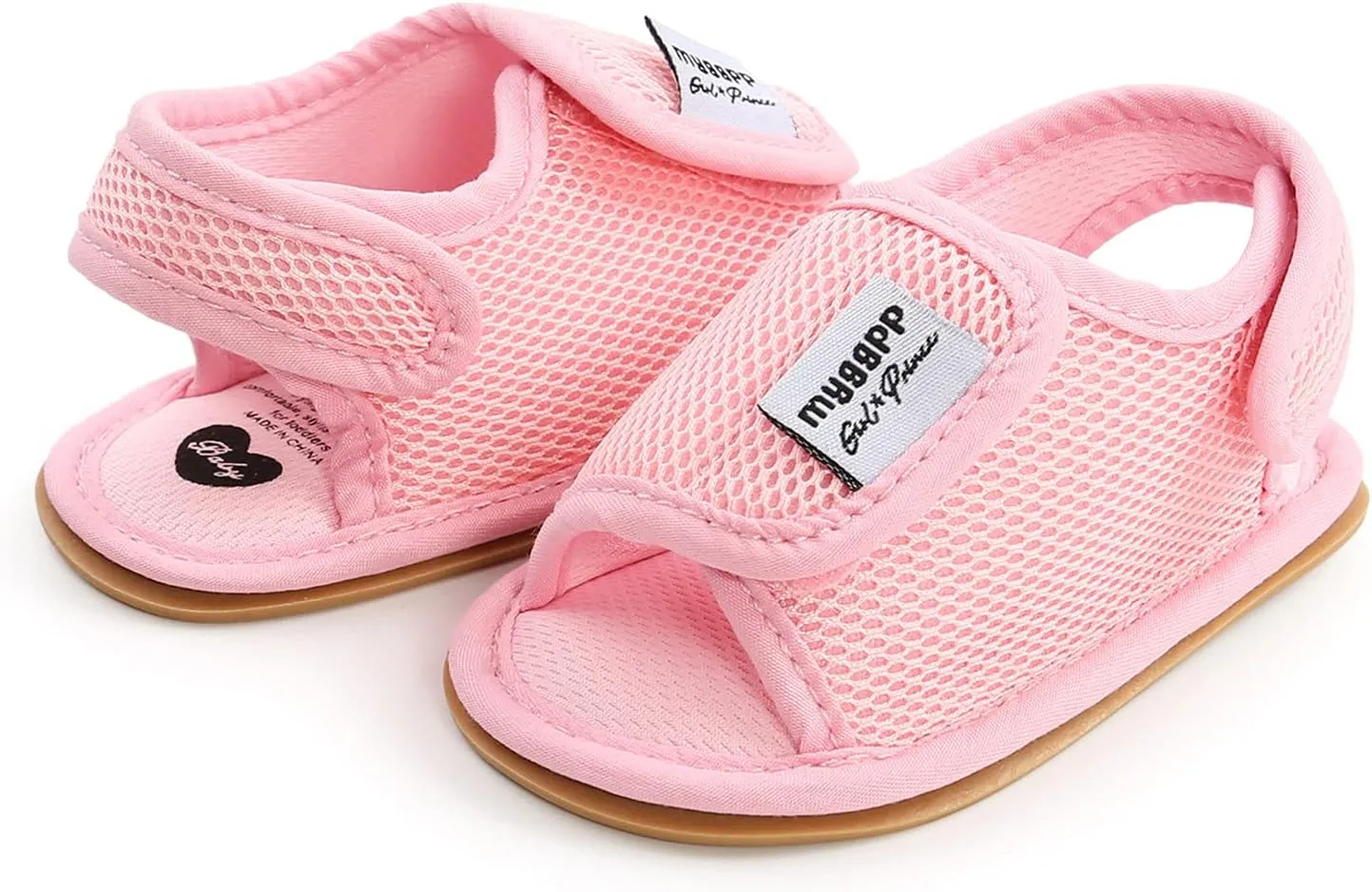 Infant Toddler Kids Cotton Shoes Flat Rubber Sole Mesh Breathable Non-Slip Indoor Sandals