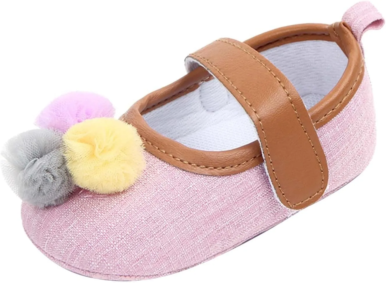 Infant Toddler Shoes Soft Sole Toddler Shoes Ball Hook Loop Breathable Princess Shoes Toddler Athletic Shoes