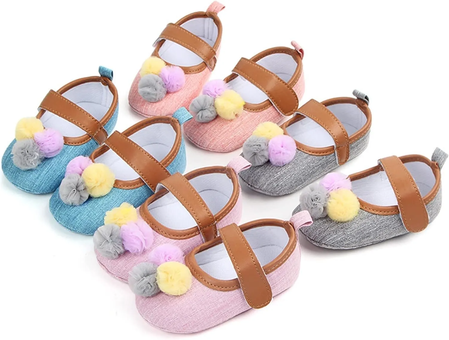Infant Toddler Shoes Soft Sole Toddler Shoes Ball Hook Loop Breathable Princess Shoes Toddler Athletic Shoes