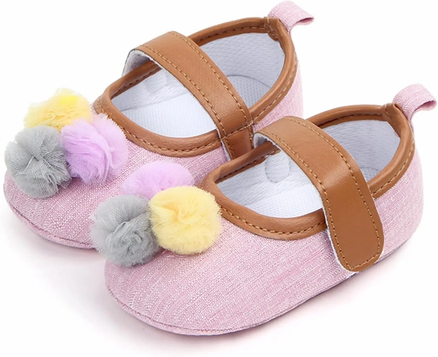 Infant Toddler Shoes Soft Sole Toddler Shoes Ball Hook Loop Breathable Princess Shoes Toddler Athletic Shoes
