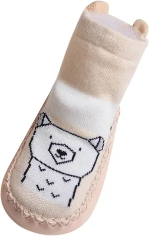 Infant Toddler Shoes Soft Sole Toddler Shoes Cartoon Animal Print Non Slip Indoor Shoes for Toddlers