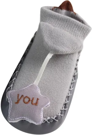 Infant Toddler Shoes Soft Sole Toddler Shoes Star Decoration Non Slip Breathable Socks Toddler Jelly (Grey, 6 Months)