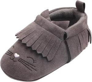 Infant Toddler Shoes Soft Sole Toddler Shoes Tassel Cute Cartoon Embroidery Princess Toddler Slides Shoes
