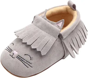 Infant Toddler Shoes Soft Sole Toddler Shoes Tassel Cute Cartoon Embroidery Princess Toddler Slides Shoes