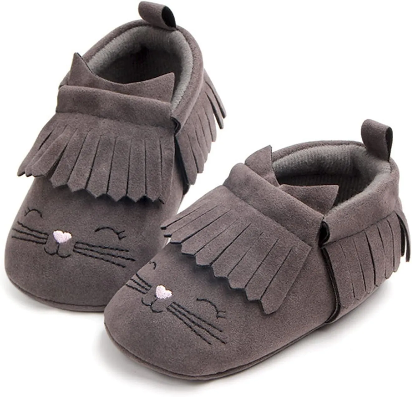 Infant Toddler Shoes Soft Sole Toddler Shoes Tassel Cute Cartoon Embroidery Princess Toddler Slides Shoes