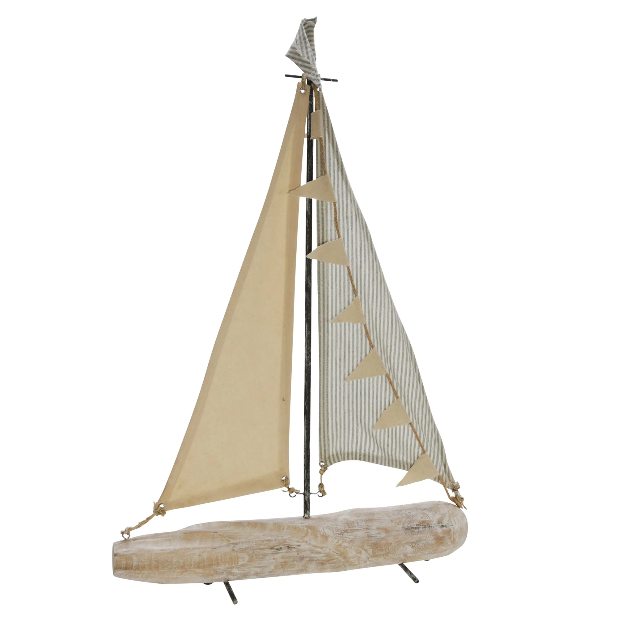 Iron 25" Sailboat W/ Cloth Sails, Multi