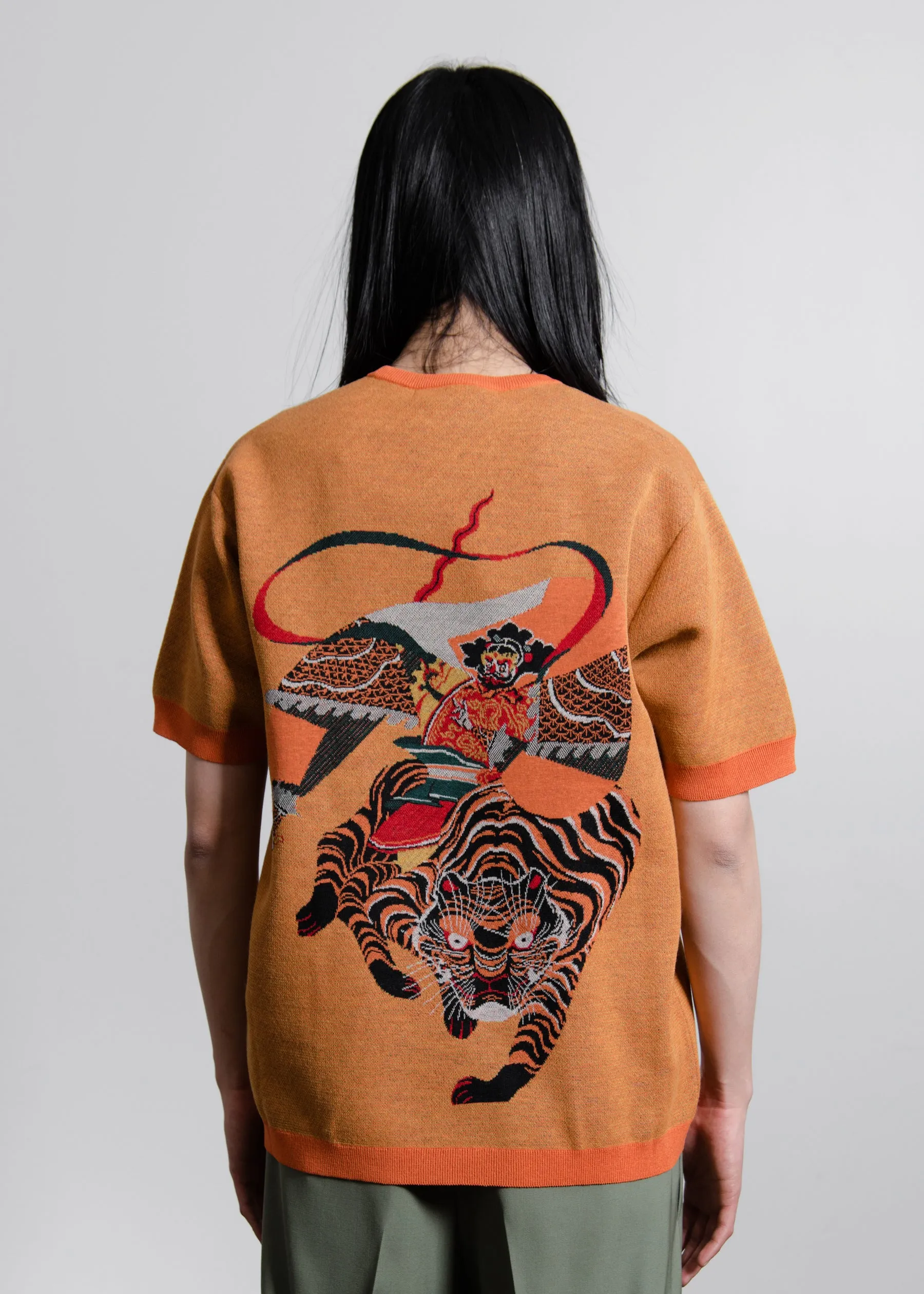 Jacquard Tiger Tee Orange N001