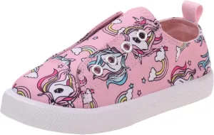 Josmo Girl's Unicorn and Stars Prints Low Top Casual Canvas Sneaker Tennis