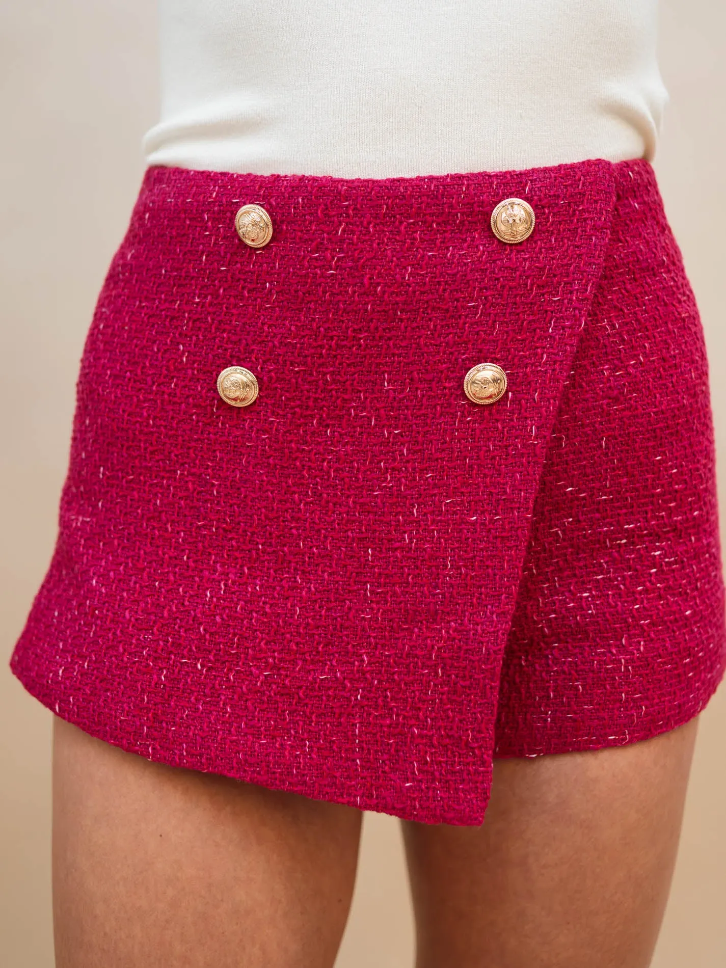 Kaori Gold Button Skort
