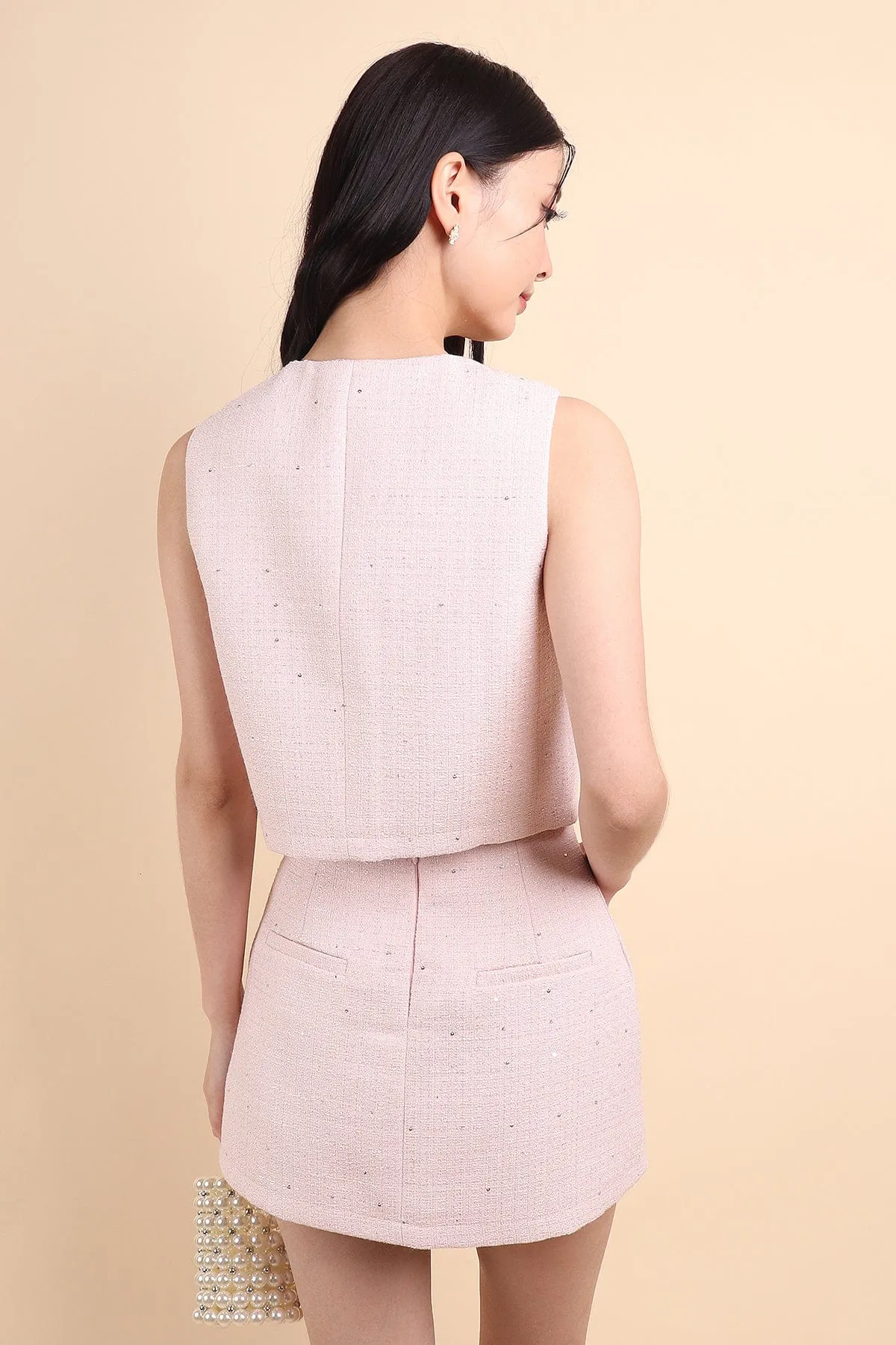 KELLIE TWEED 2-PC SET IN PINK