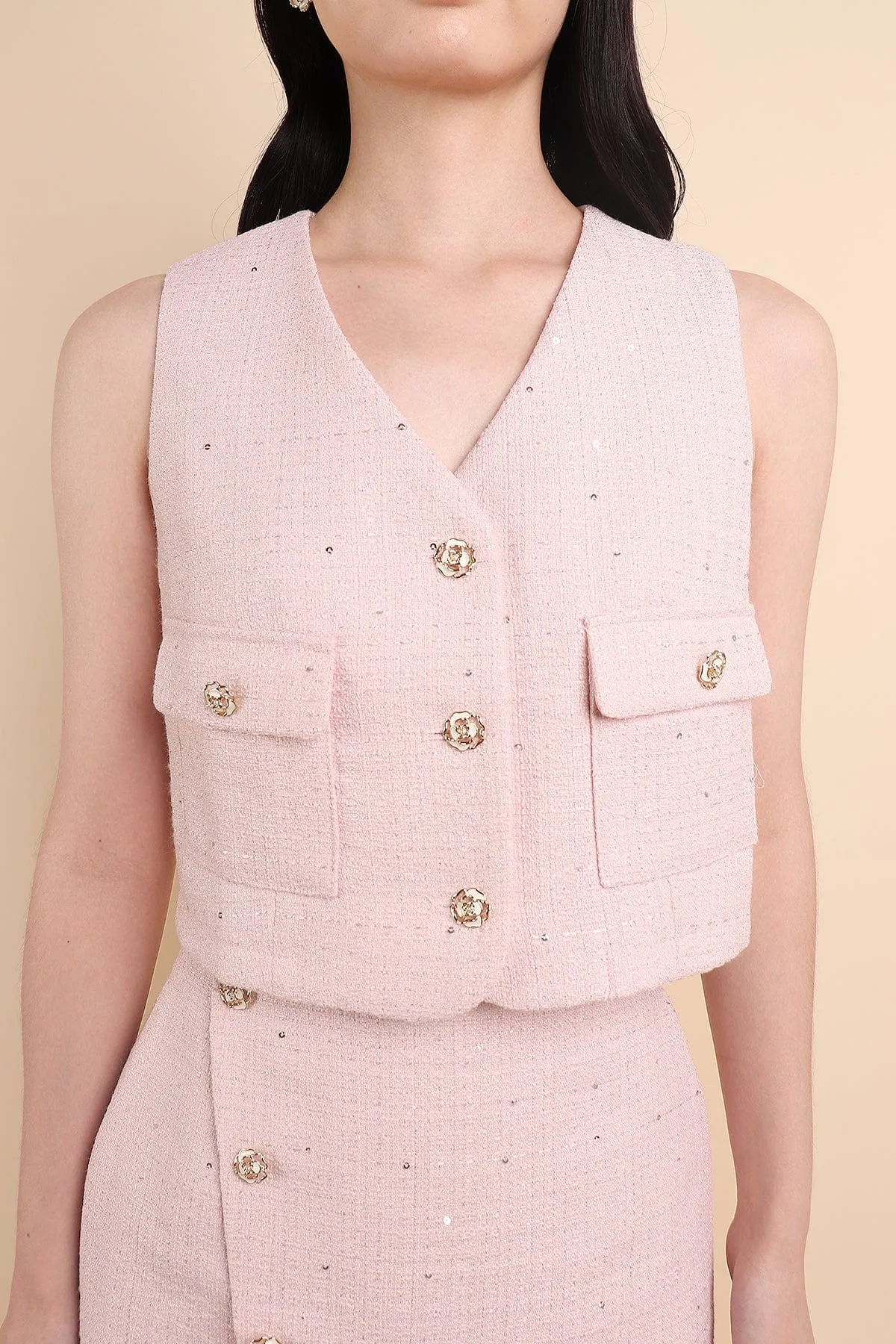 KELLIE TWEED 2-PC SET IN PINK