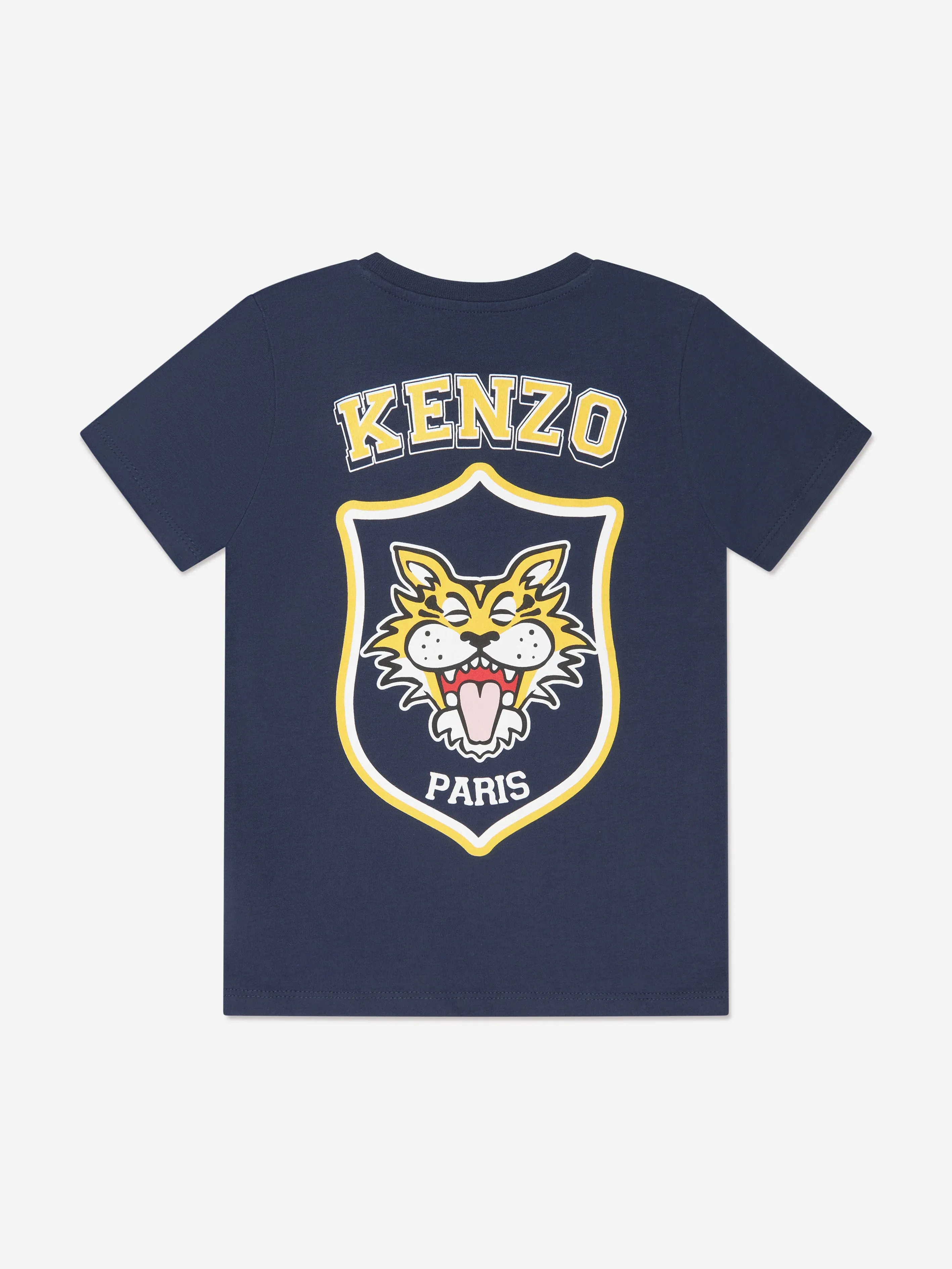 KENZO Boys Tiger Logo T-Shirt in Navy