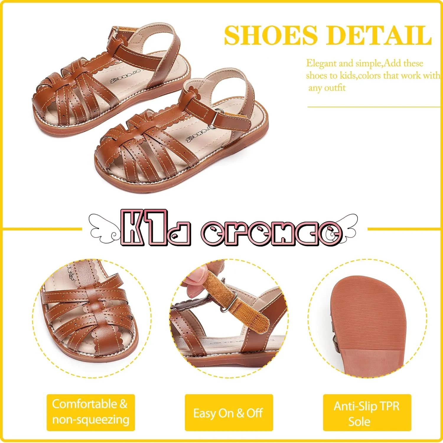 Kiderence Toddler Girls Sandals Little Girls Kids Summer Shoes Toddler Sandals