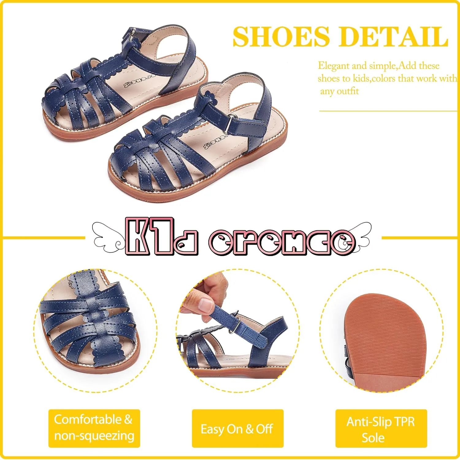 Kiderence Toddler Girls Sandals Little Girls Kids Summer Shoes Toddler Sandals