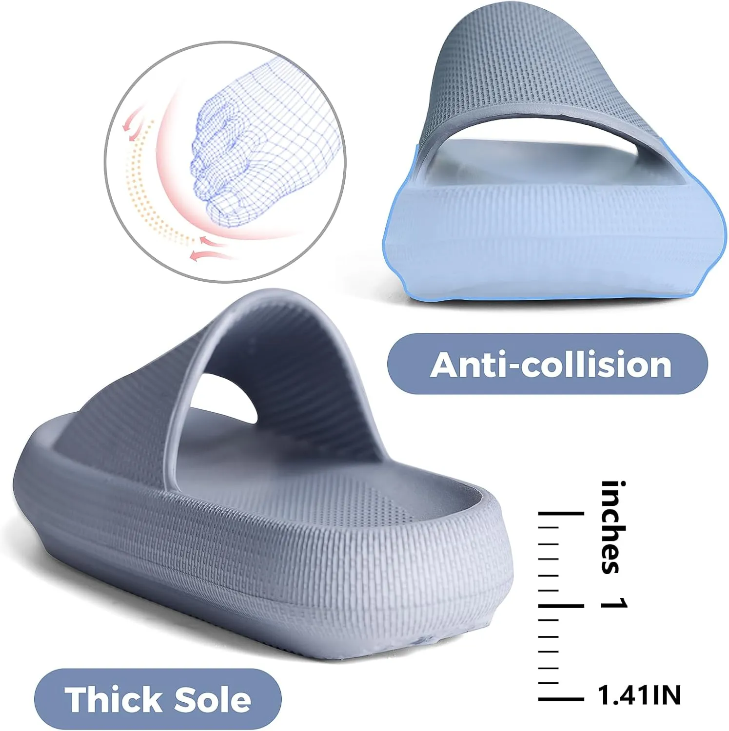 Kids Cloud Slides Boys Girls Flip Flops Slip On Beach Sandals Youth Pool Shower Shoes EVA Summer Slippers11 Little Kids - 6 Big Kids