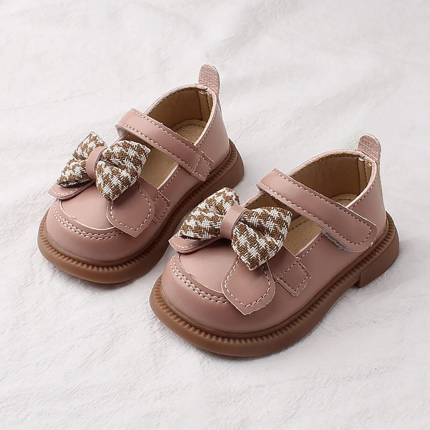 Kids Girls Dress Shoes Bow Tie Soft Bottom Princess Shoes Summer Outdoor Soft Rubber Sole Flat Sandals Girls Size