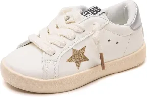 Kids Sparkle Star Sneakers Casual Sports Running Shoes for Girls Boys