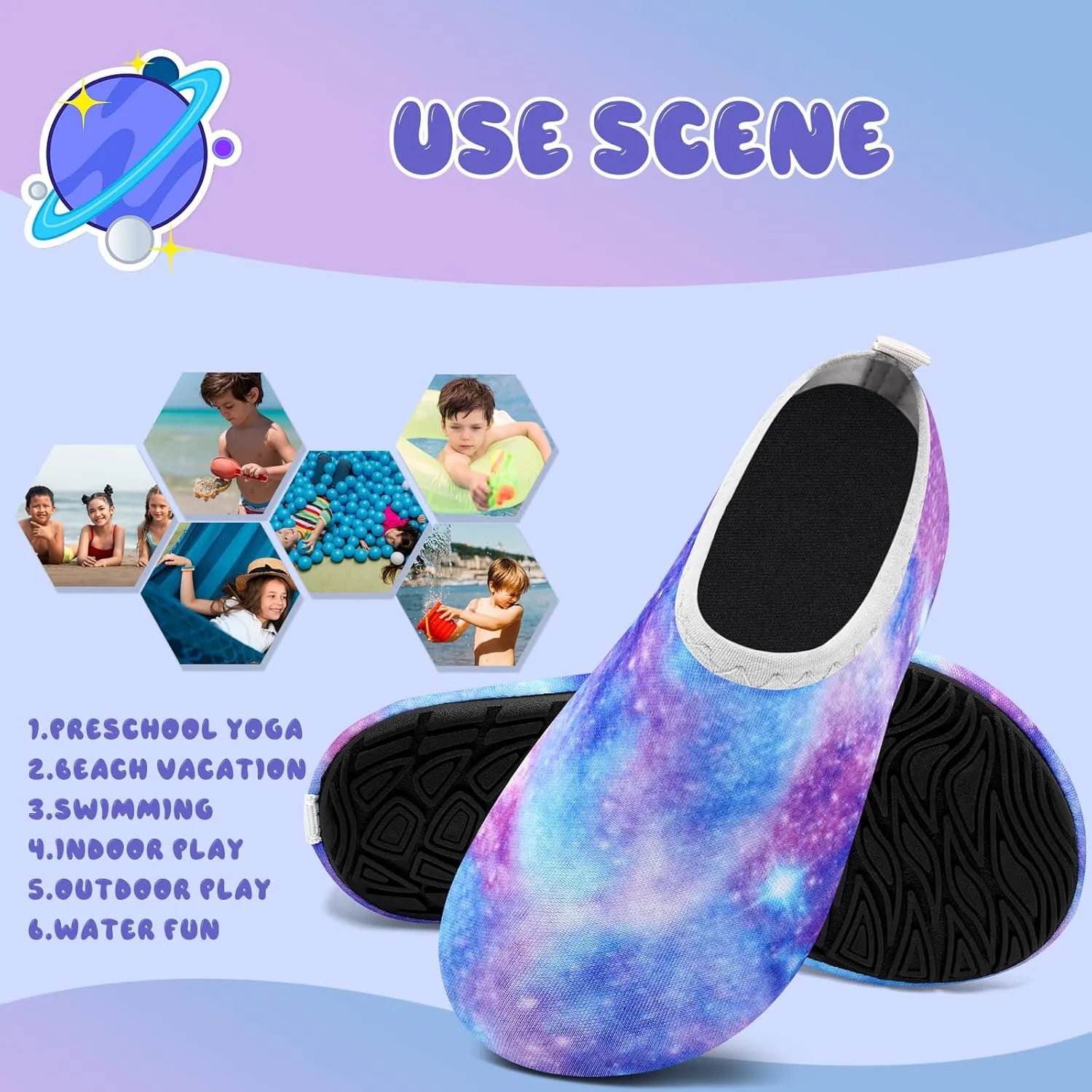 Kids Water Shoes Girls Boys Outdoor Quick Dry Barefoot Aqua Socks for Toddler Sport Beach Swim Surf