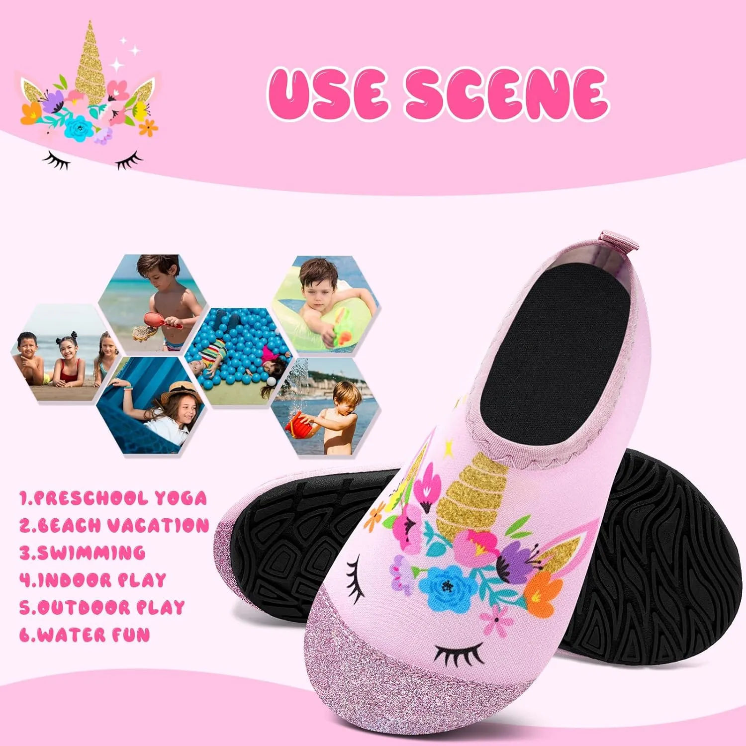 Kids Water Shoes Girls Boys Outdoor Quick Dry Barefoot Aqua Socks for Toddler Sport Beach Swim Surf