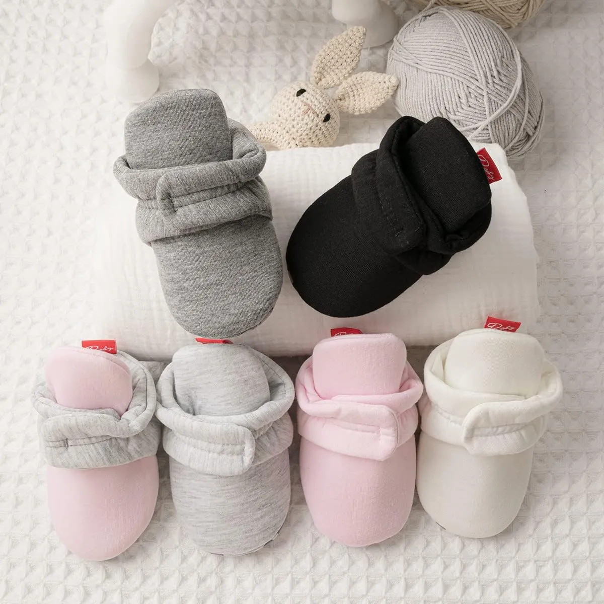 KIDSUN Newborn Infant Baby Boys Girls Fleece Booties Stay On Socks Soft Shoes Non Skid Winter Warm Christmas Slippers