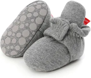 KIDSUN Newborn Infant Baby Boys Girls Fleece Booties Stay On Socks Soft Shoes Non Skid Winter Warm Christmas Slippers