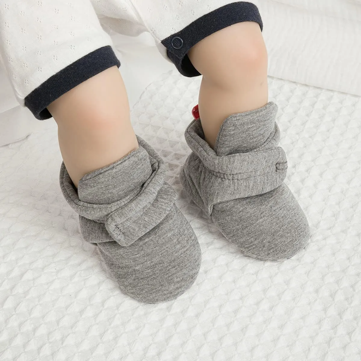 KIDSUN Newborn Infant Baby Boys Girls Fleece Booties Stay On Socks Soft Shoes Non Skid Winter Warm Christmas Slippers