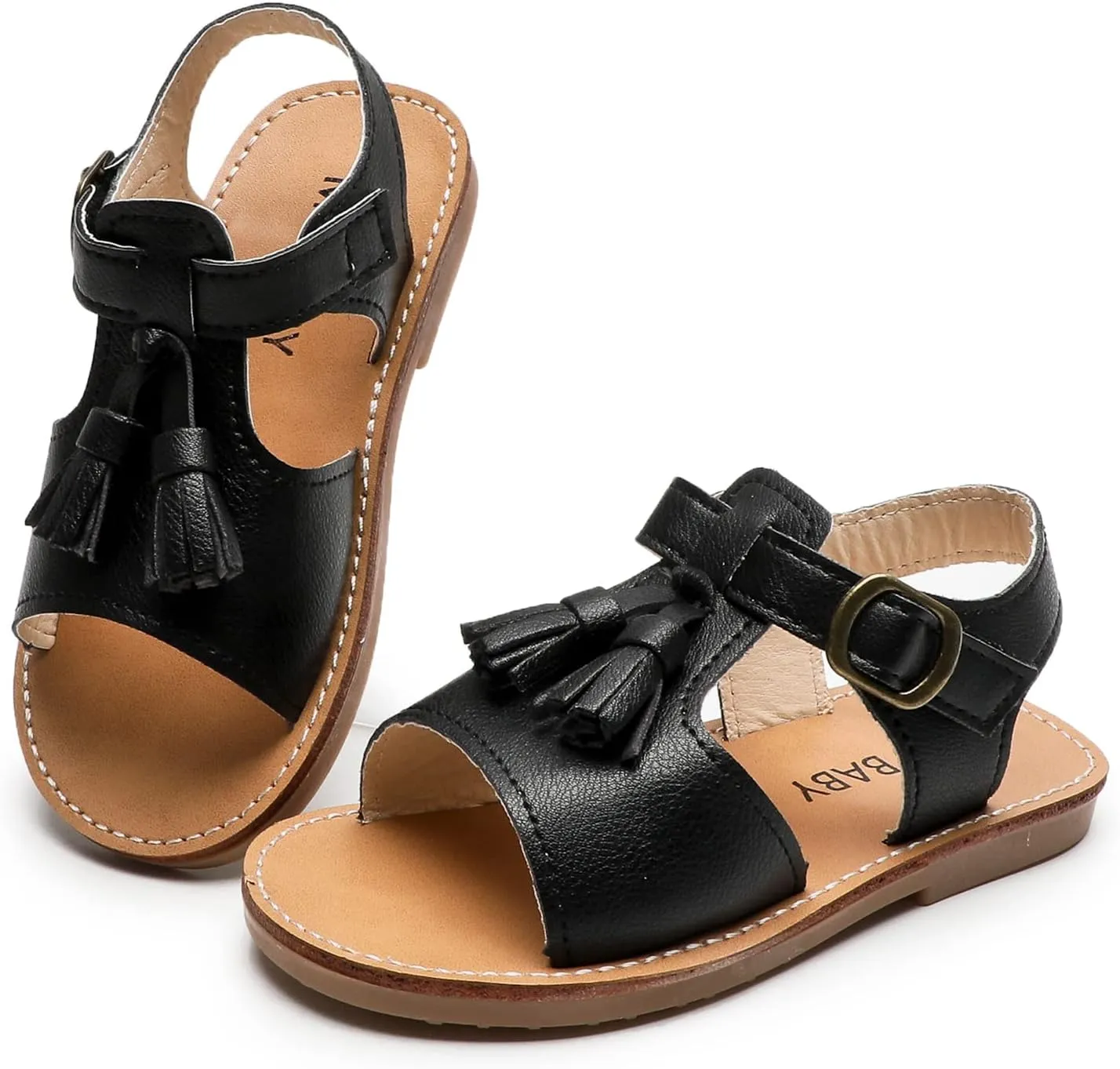 Komfyea Girl Summer Cute Wrap Toe Toddler Soft Flower Flat Beach Sandal Shoes