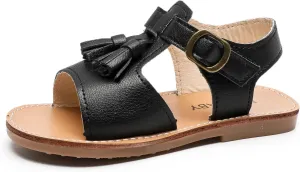 Komfyea Girl Summer Cute Wrap Toe Toddler Soft Flower Flat Beach Sandal Shoes